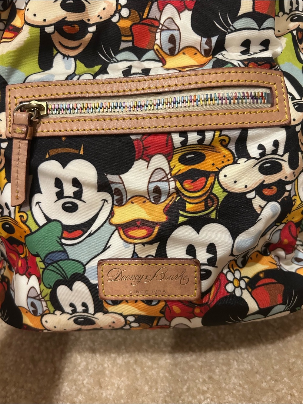 Dooney & Bourke Multicolor Disney Character Drawstring Backpack - Picture 2 of 8